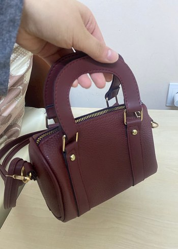Bordo Deri Kadın Omuz Çantası - Görsel 4