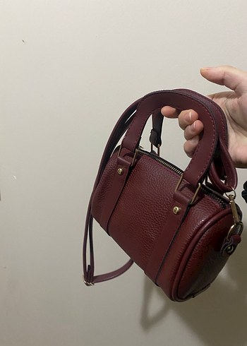 Bordo Deri Kadın Omuz Çantası - Görsel 2