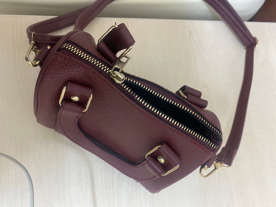 Bordo Deri Kadın Omuz Çantası - Görsel 5