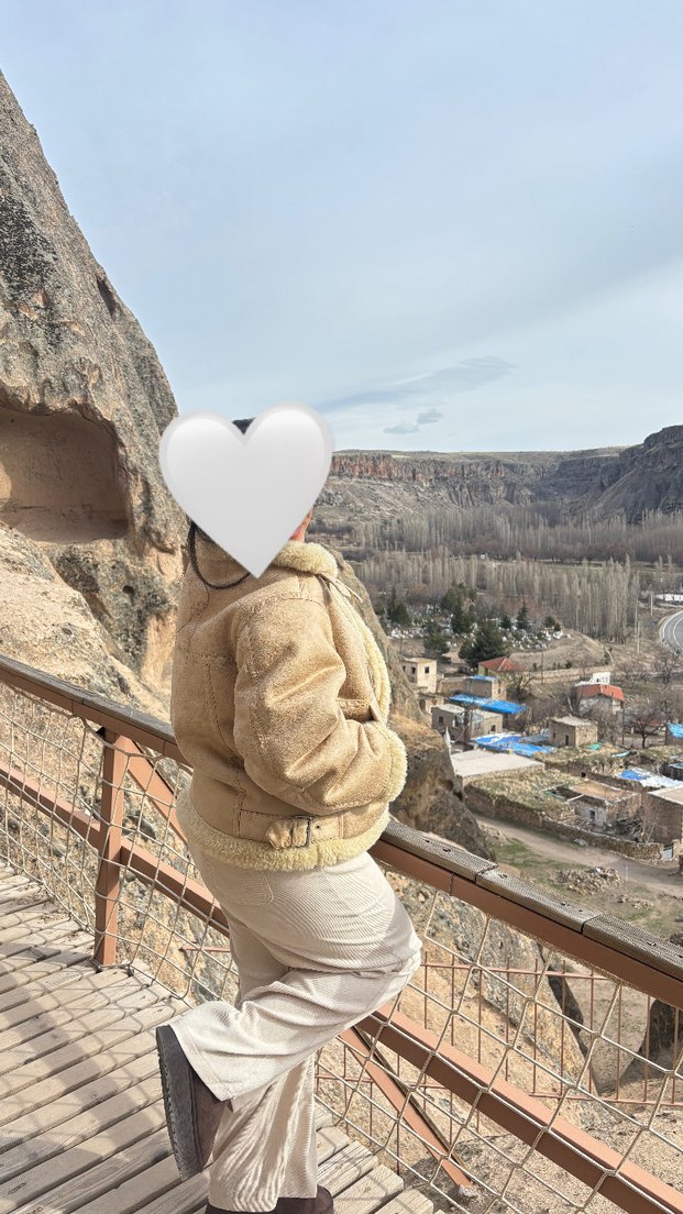 Bej   Kadın Bol Kesim Keten Pantolon - Görsel 3