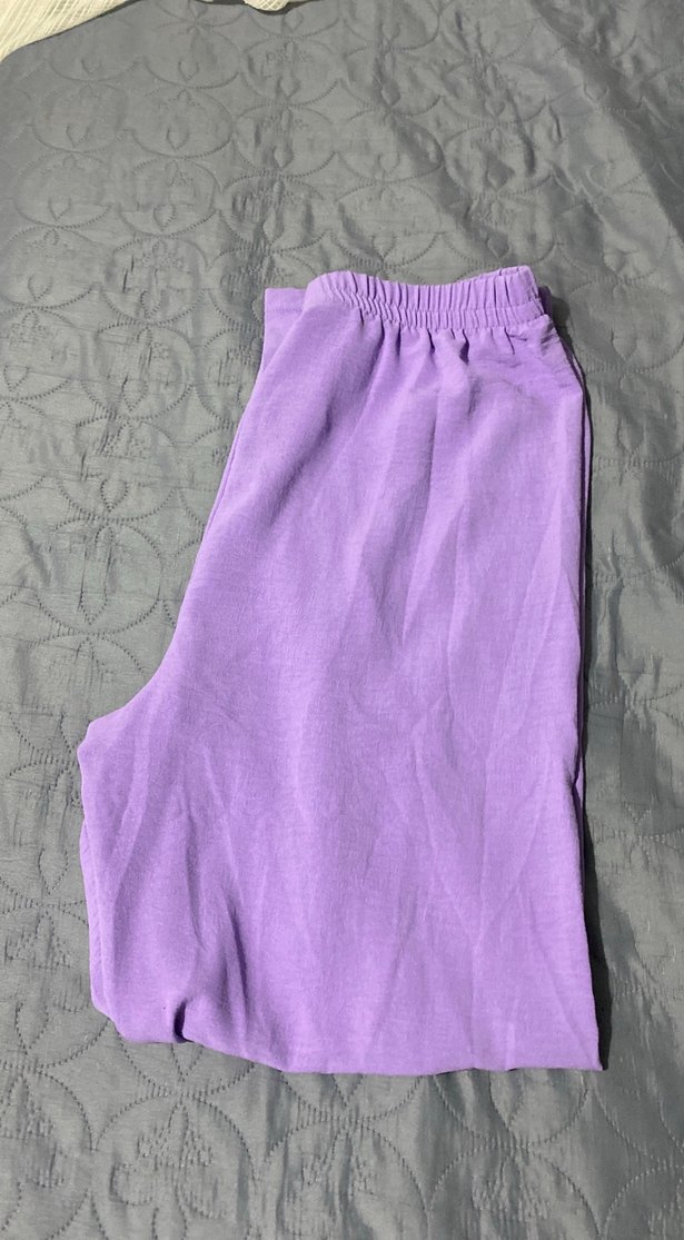 Uzun Kollu Mor Fırfırlı Keten Tunik Takım - Görsel 4