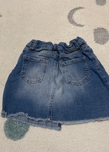 BG Store Renkli Nakışlı Düğmeli Kot Etek