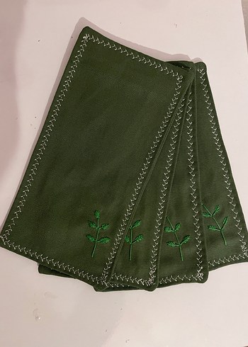 Runner, Amerikan Servis ve Nakışlı Peçete Seti - Görsel 8