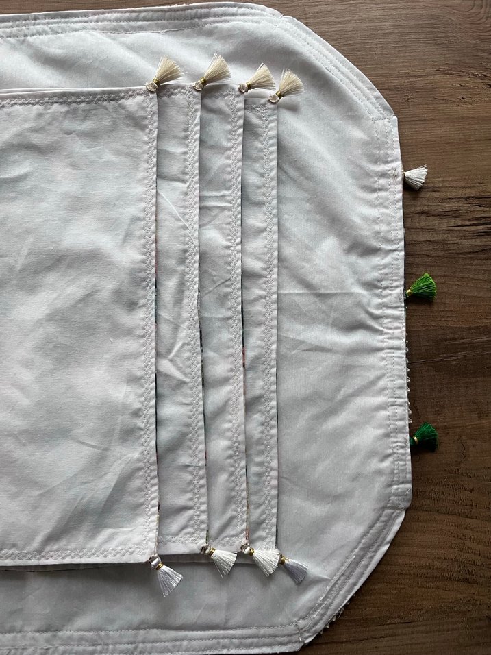 Runner, Amerikan Servis ve Nakışlı Peçete Seti - Görsel 5