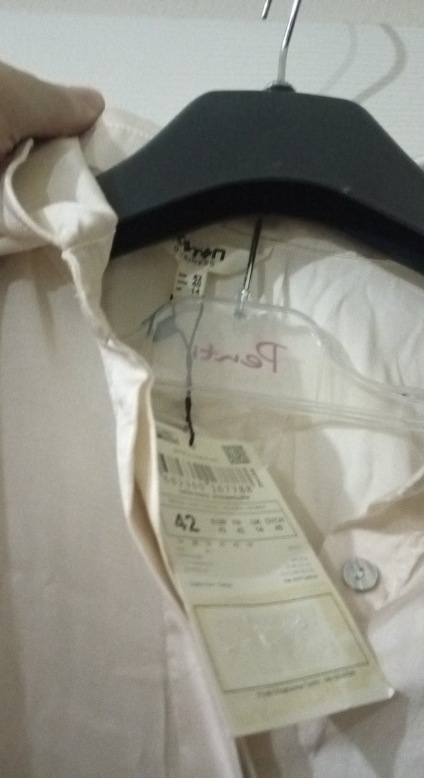 Bej saten Kadın Gömlek Uzun Kollu - Görsel 3