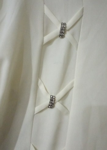 Düğmeli Beyaz Kadın Gömlek - Görsel 6