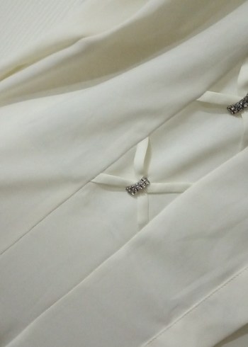 Düğmeli Beyaz Kadın Gömlek - Görsel 7