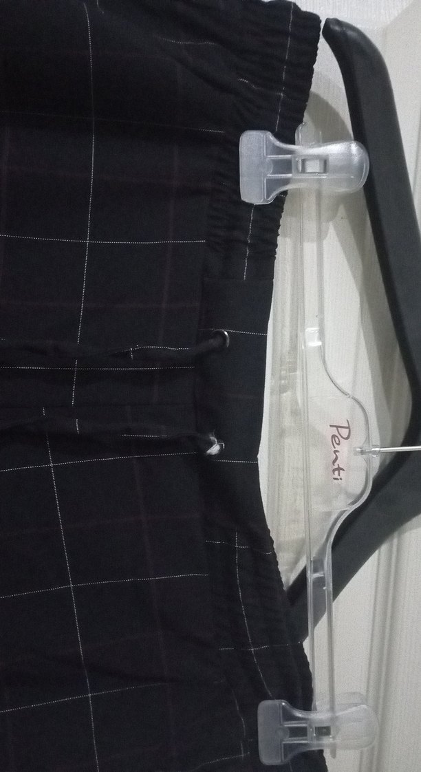 Gri Kemerli Kadın Kumaş Pantolon - Görsel 5