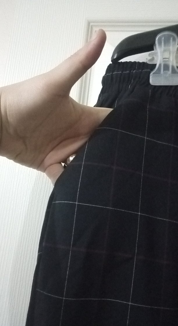 Gri Kemerli Kadın Kumaş Pantolon - Görsel 4