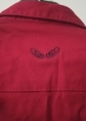 Kırmızı Düğmeli Uzun Kollu kadın Gömlek - Görsel 7