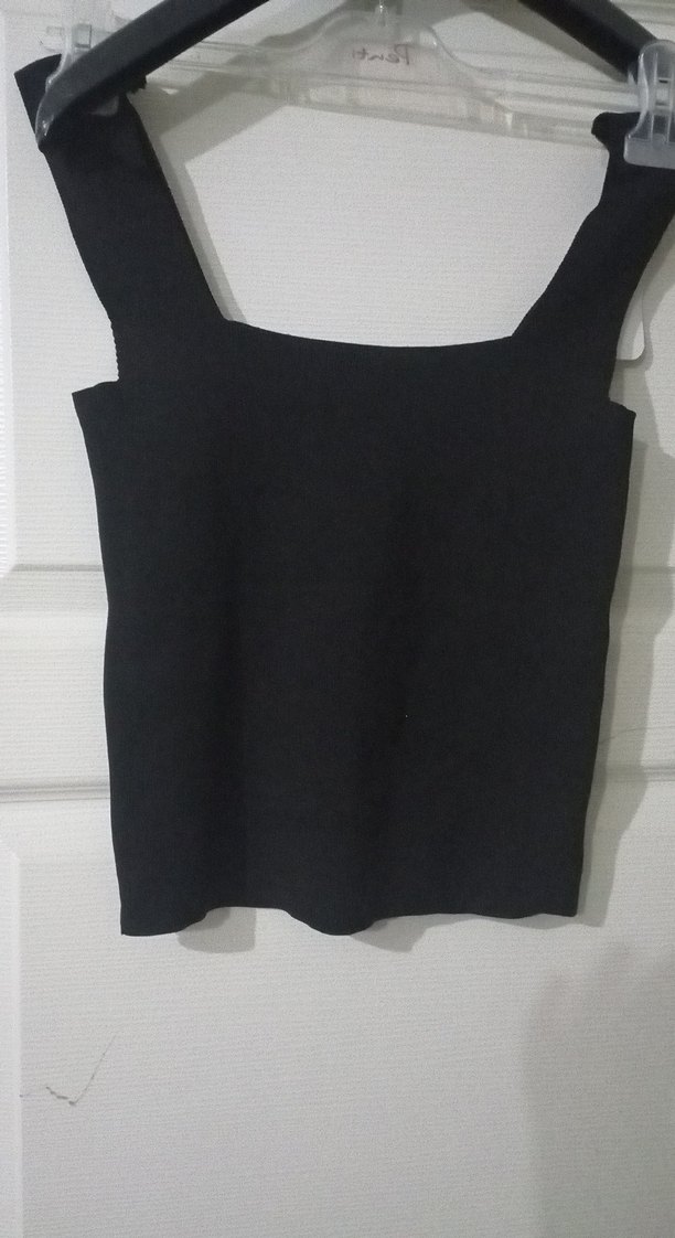 Kadın Siyah Kolsuz V Yaka Atlet - Görsel 3