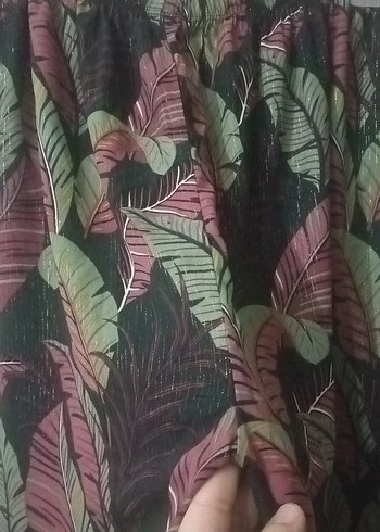 Bohem Çok Renkli Pilili Kadın Kumaş Pantolon - Görsel 4