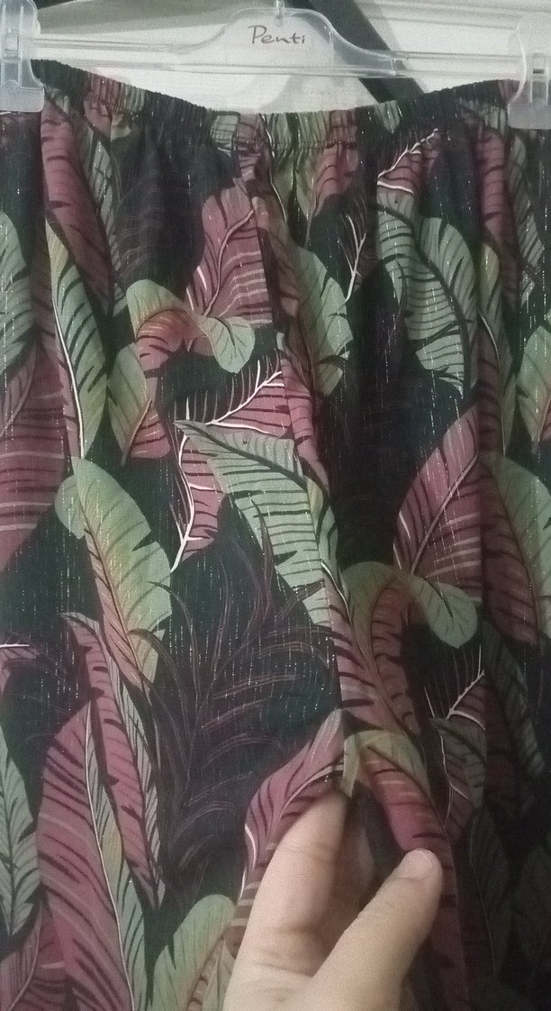 Bohem Çok Renkli Pilili Kadın Kumaş Pantolon - Görsel 4