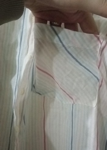 Kadın Beyaz Keten Uzun Kollu Gömlek - Görsel 4