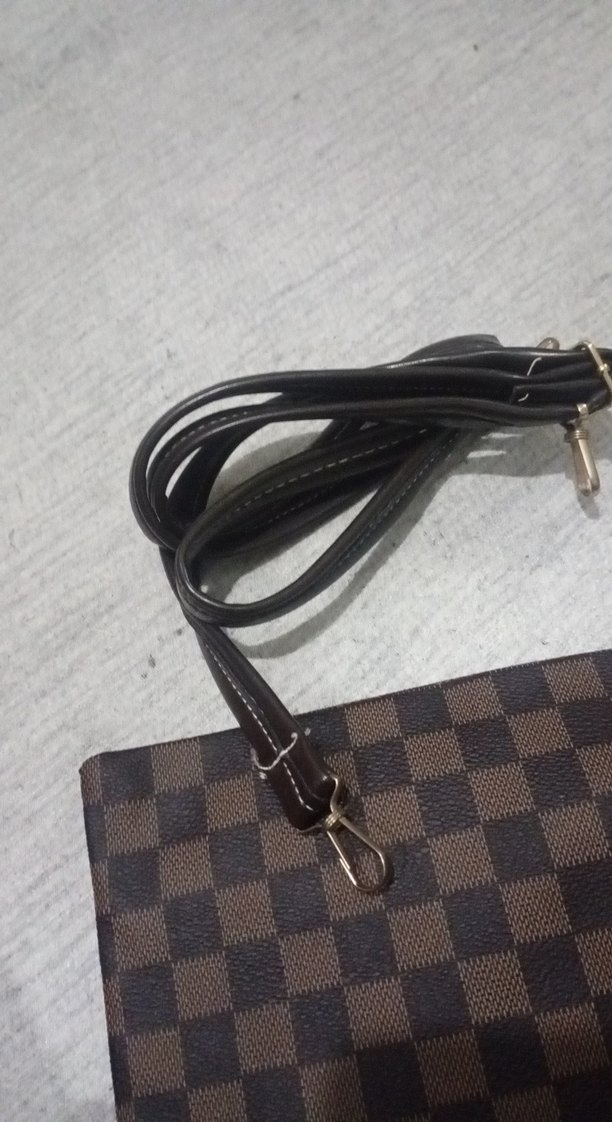 Kahverengi Ekose Desenli Deri Kadın Çanta - Görsel 5