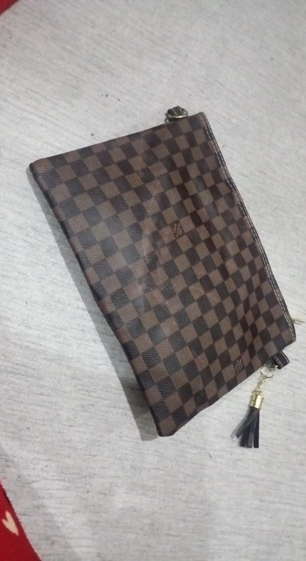 Kahverengi Ekose Desenli Deri Kadın Çanta - Görsel 2