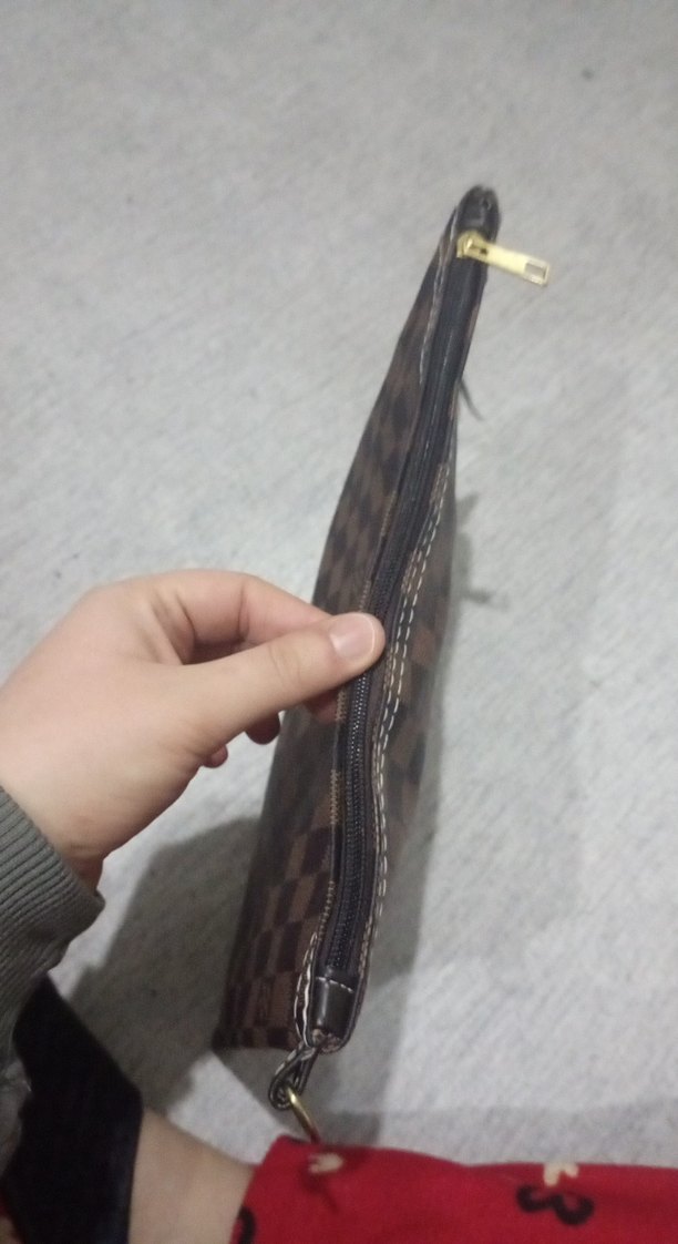 Kahverengi Ekose Desenli Deri Kadın Çanta - Görsel 3