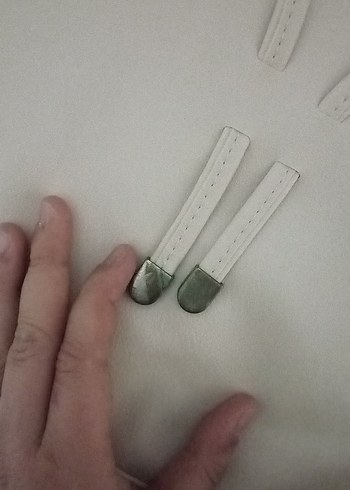 Beyaz Deri Fermuarlı Kadın Çanta - Görsel 8