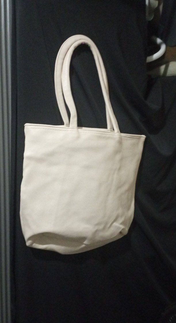 Beyaz Deri Fermuarlı Kadın Çanta - Görsel 2