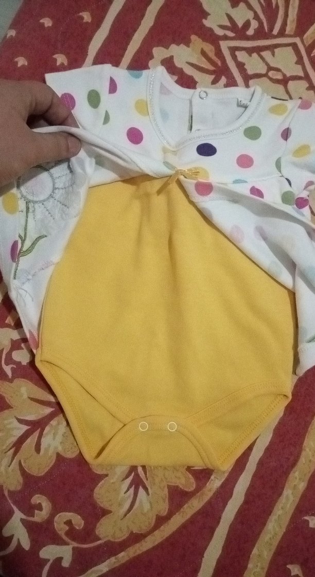 Çok Renkli Puantiyeli Bebek Tulum - Görsel 4