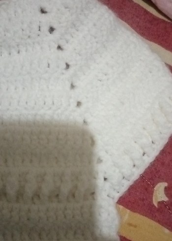 Kızlar ve erkek bebekler için beyaz kısa kollu örgü hırka - Görsel 4