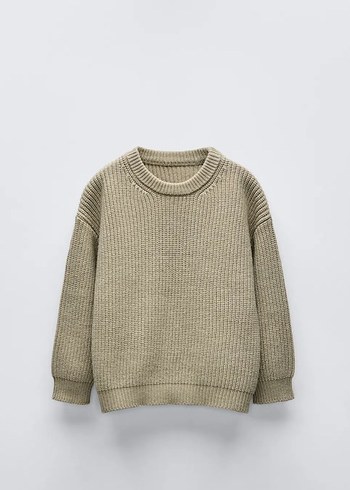 Bej çocuk Örgü Triko Kazak - Görsel 4