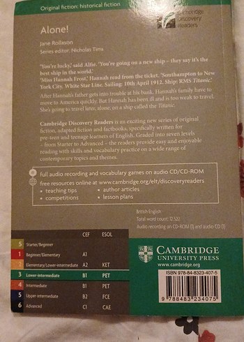 Alone! -Jane Rollason, Cambridge Yabancı Dil Kitabı Cambridge b1 - Görsel 2