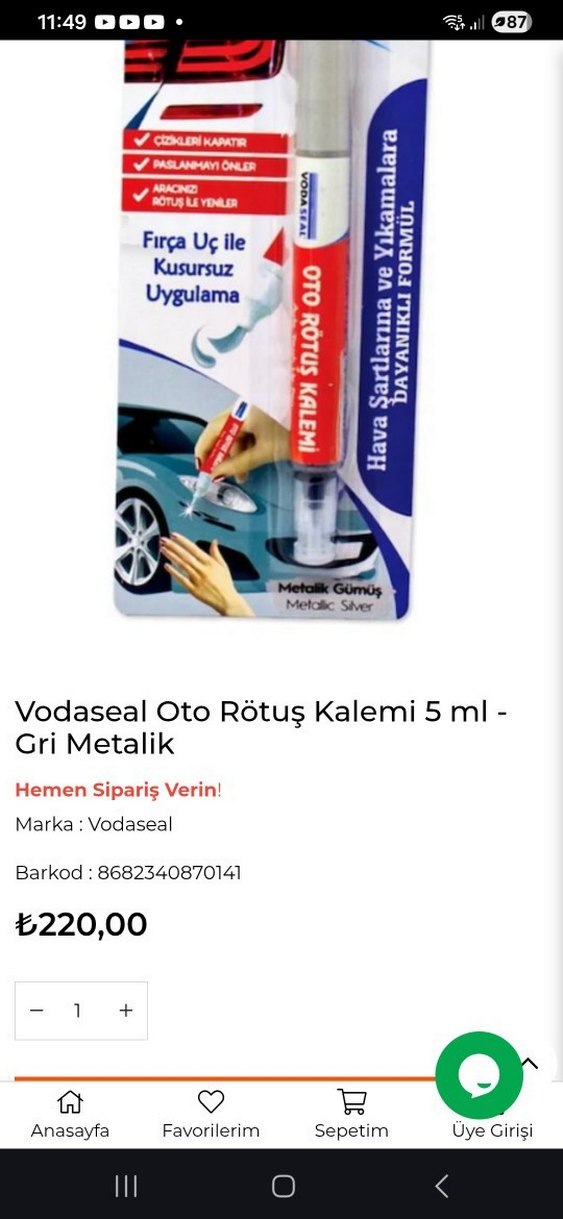 Metallic Beyaz Oto Rötuş Kalemi - Görsel 4