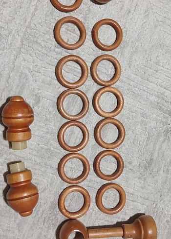 Bej Ahşap Perde Set Aparatları - Görsel 2