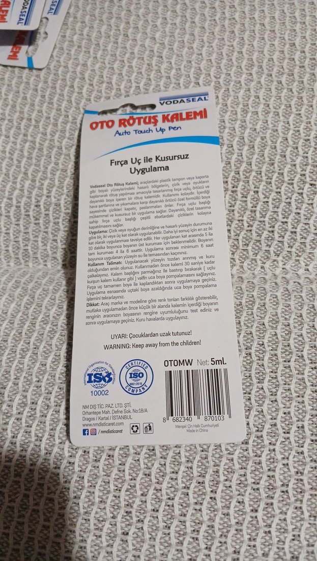 Vodaseal Metalik Beyaz Oto Rötuş Kalemi - Görsel 2