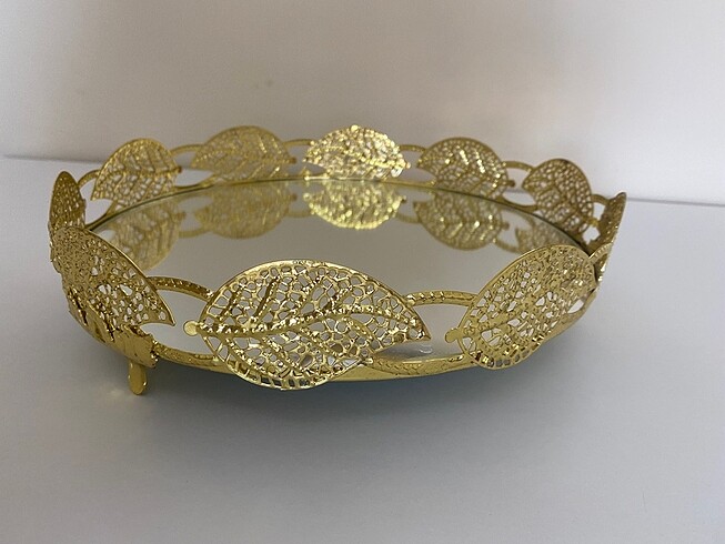 Gold Aynalı Sunumluk&Tepsi