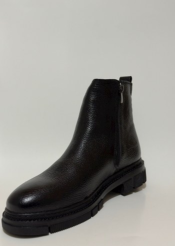 Siyah Tokalı Erkek Deri Biker Botu - Görsel 2