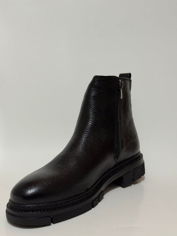 Siyah Tokalı Erkek Deri Biker Botu - Görsel 2