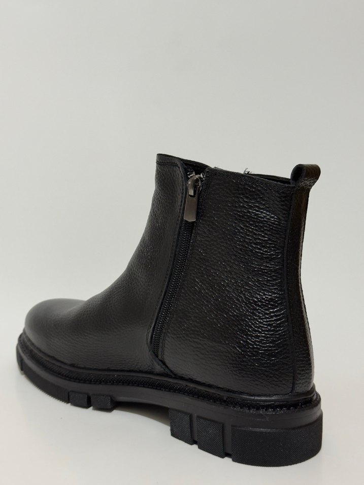 Siyah Tokalı Erkek Deri Biker Botu - Görsel 3