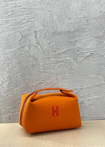 Hermes Hermes Gri Baskılı Beyaz Fermuarlı Kadın Çanta