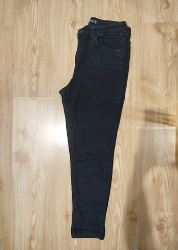 Siyah Kadın Normal Kesim Midi Boy Denim Jean