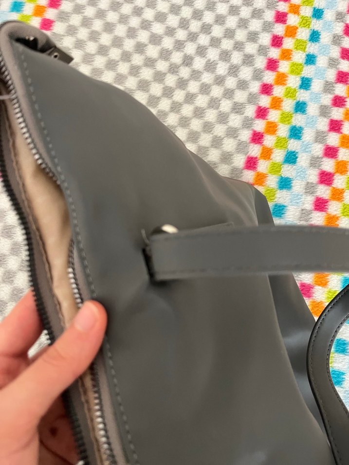 Gri Fermuarlı Kadın Çantası - Görsel 5