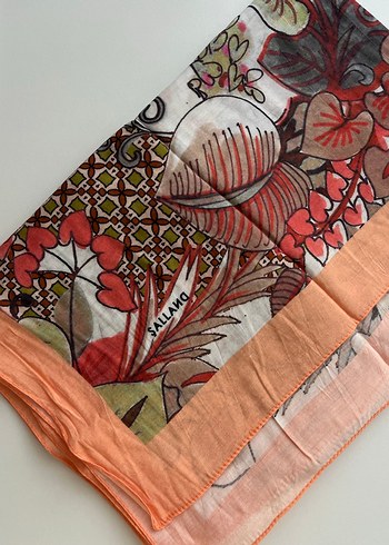 Çiçek Desenli Çok Renkli Bohem Kadın Şal - Görsel 2