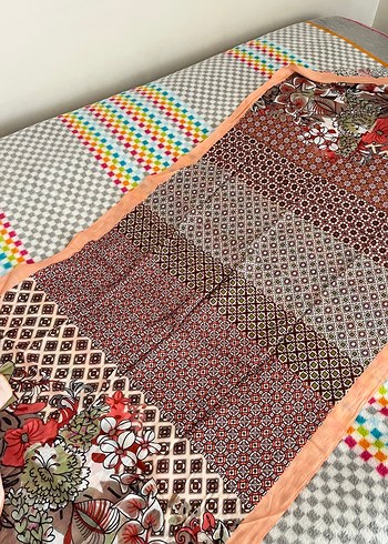 Çiçek Desenli Çok Renkli Bohem Kadın Şal - Görsel 3