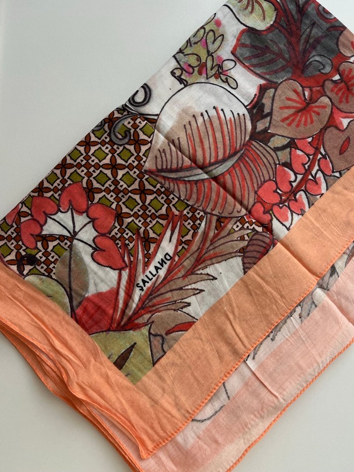 Çiçek Desenli Çok Renkli Bohem Kadın Şal - Görsel 2