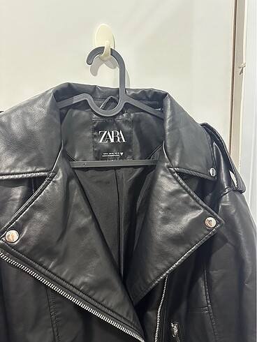 Zara Zara Oversize Deri Biker Ceket