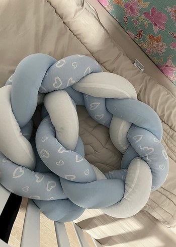 Mavi beşik koruyucu örgü - Görsel 2