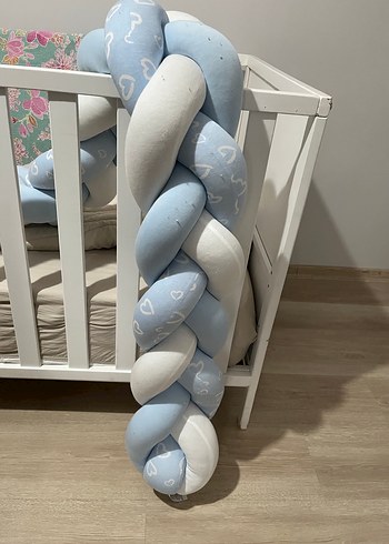 Mavi beşik koruyucu örgü - Görsel 3