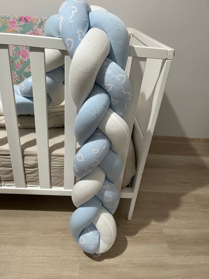 Mavi beşik koruyucu örgü - Görsel 3