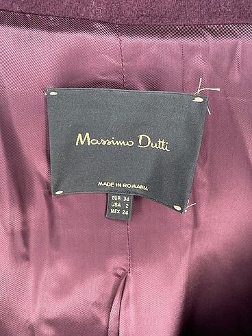34 Beden mor Renk Massimo Dutti Kaban %70 İndirimli.