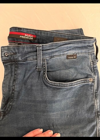 46 Beden lacivert Renk Erkek Lacivert Kemerli Denim Jean