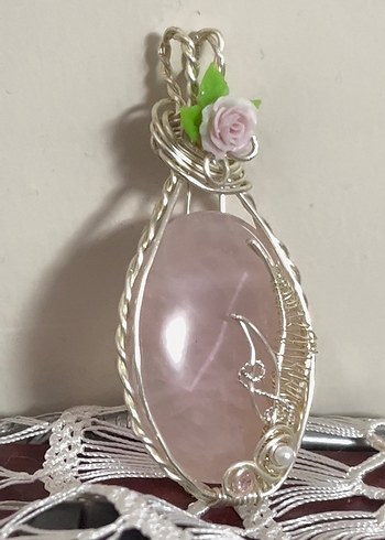 Beden pembe Renk Pembe kuvars kolye tasarım
