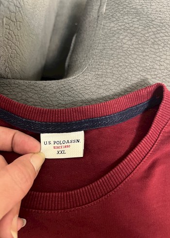 Polo Bordo Erkek Sweatshirt USPA kabartmalı - Görsel 3