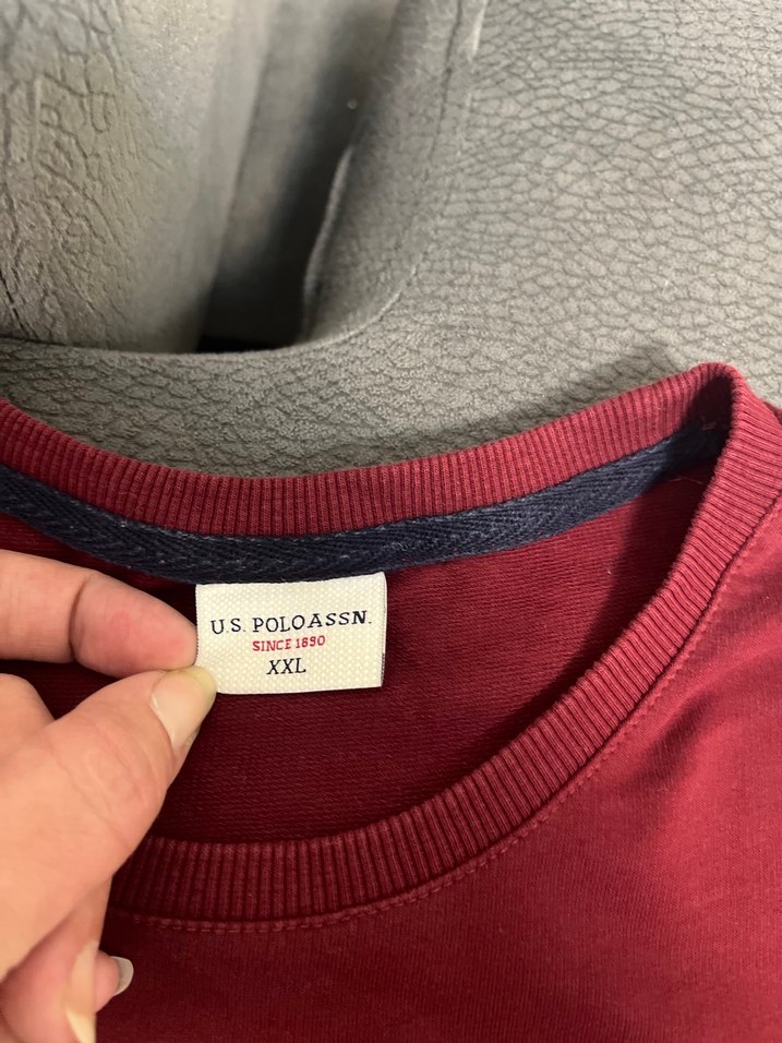 Polo Bordo Erkek Sweatshirt USPA kabartmalı - Görsel 3