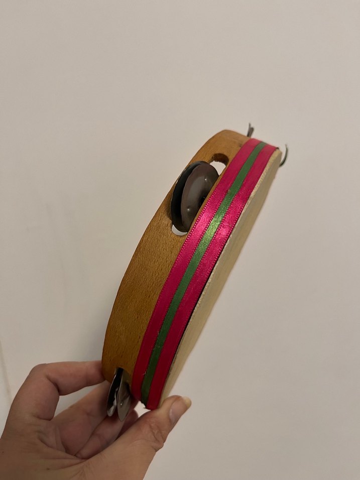 Hakiki deri Ahşap Tef Müzik Oyuncağı - Görsel 2